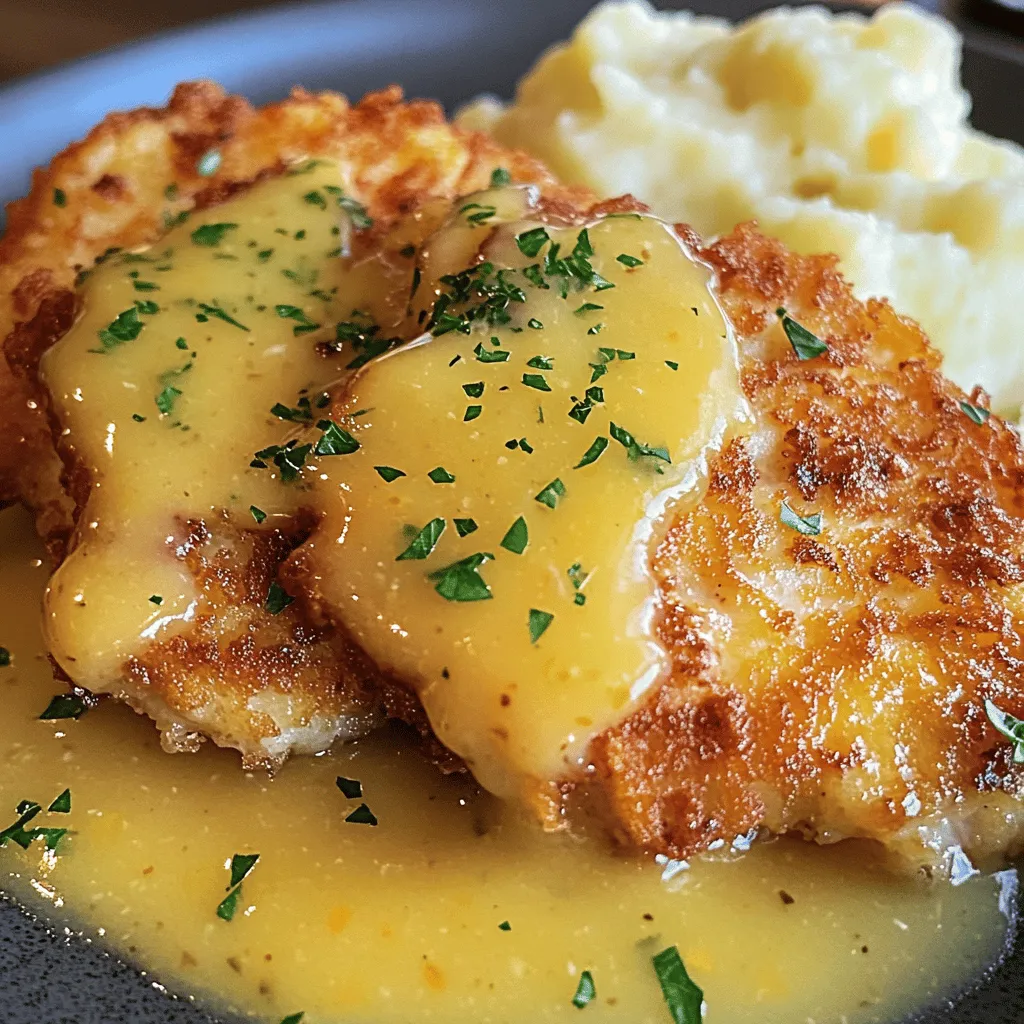 Crunchy Pork Schnitzel with Creamy Dijon Gravy