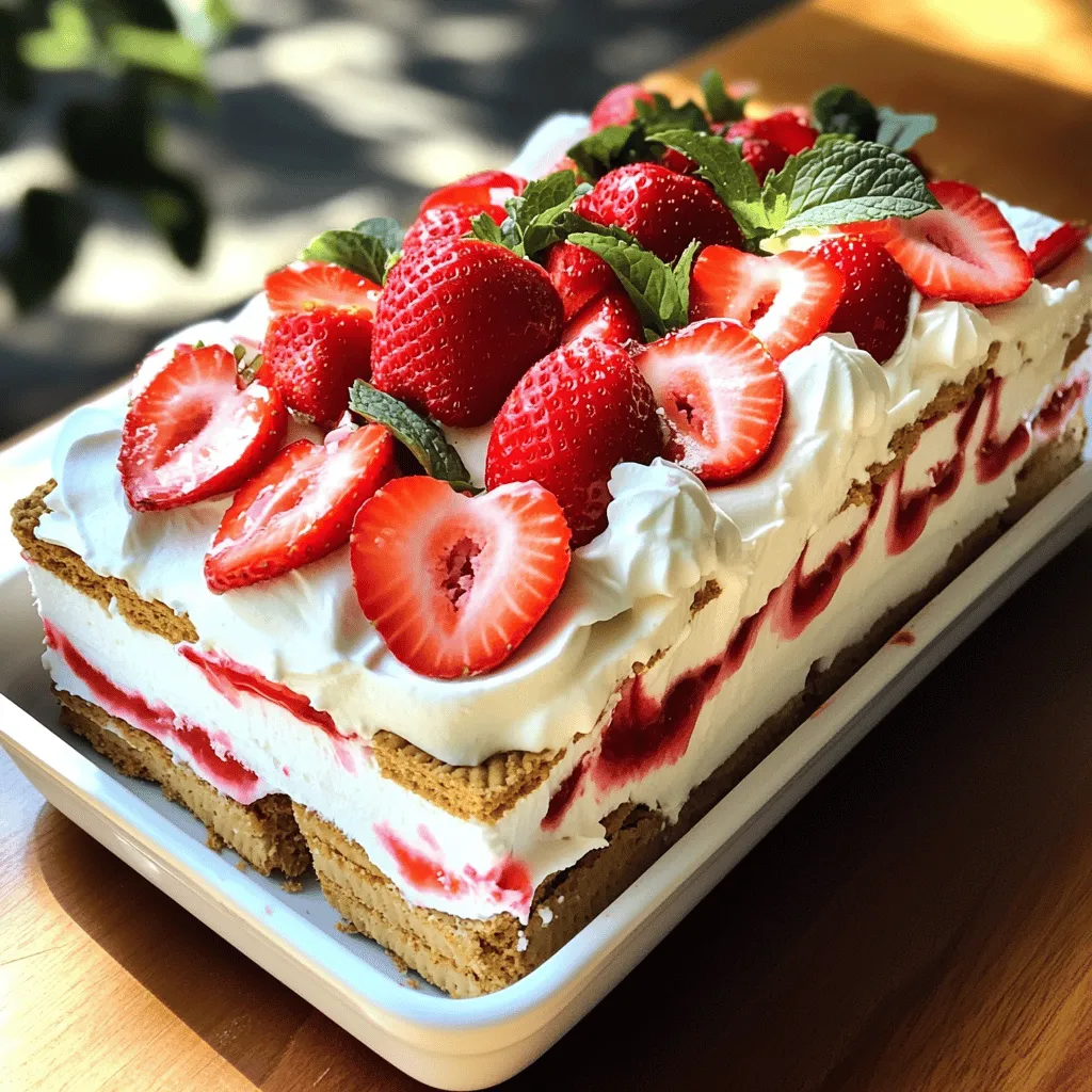Strawberries and Cream No-Bake Icebox Cake Delight