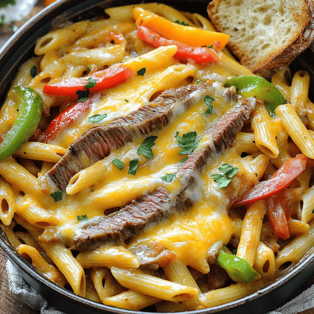 One-Pot Philly Cheesesteak Pasta Skillet Easy Delight