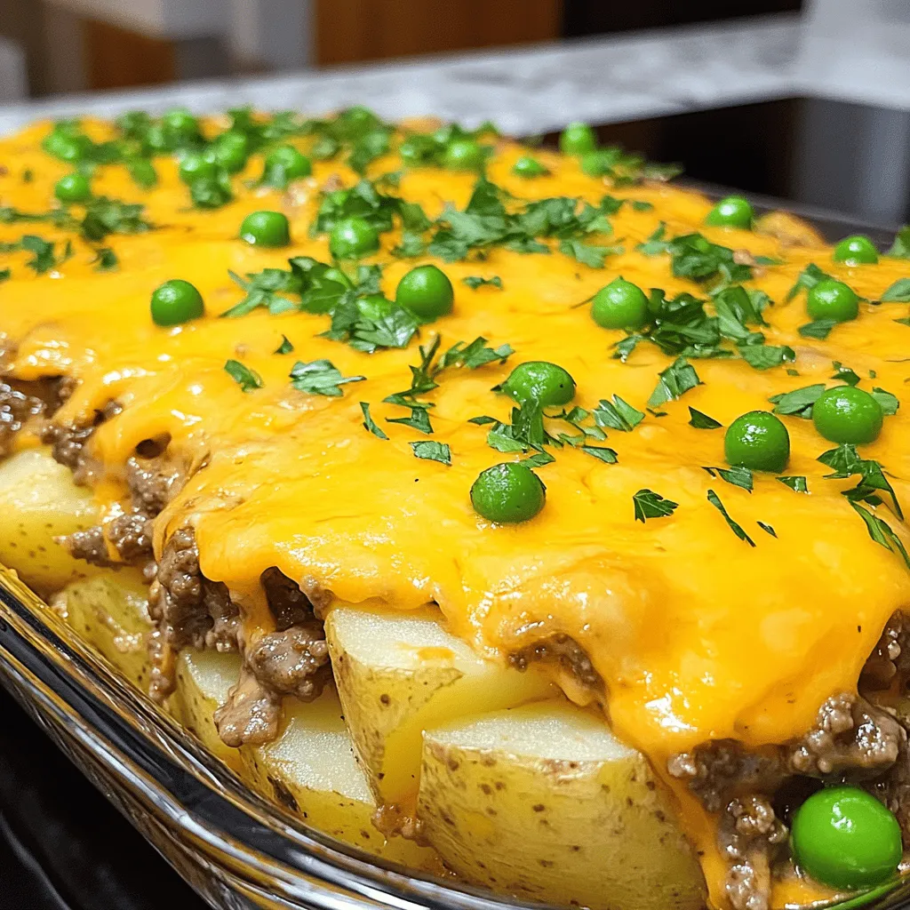 To make an Easy Hamburger Potato Casserole, you need simple ingredients that pack a punch. Here’s what you’ll need: