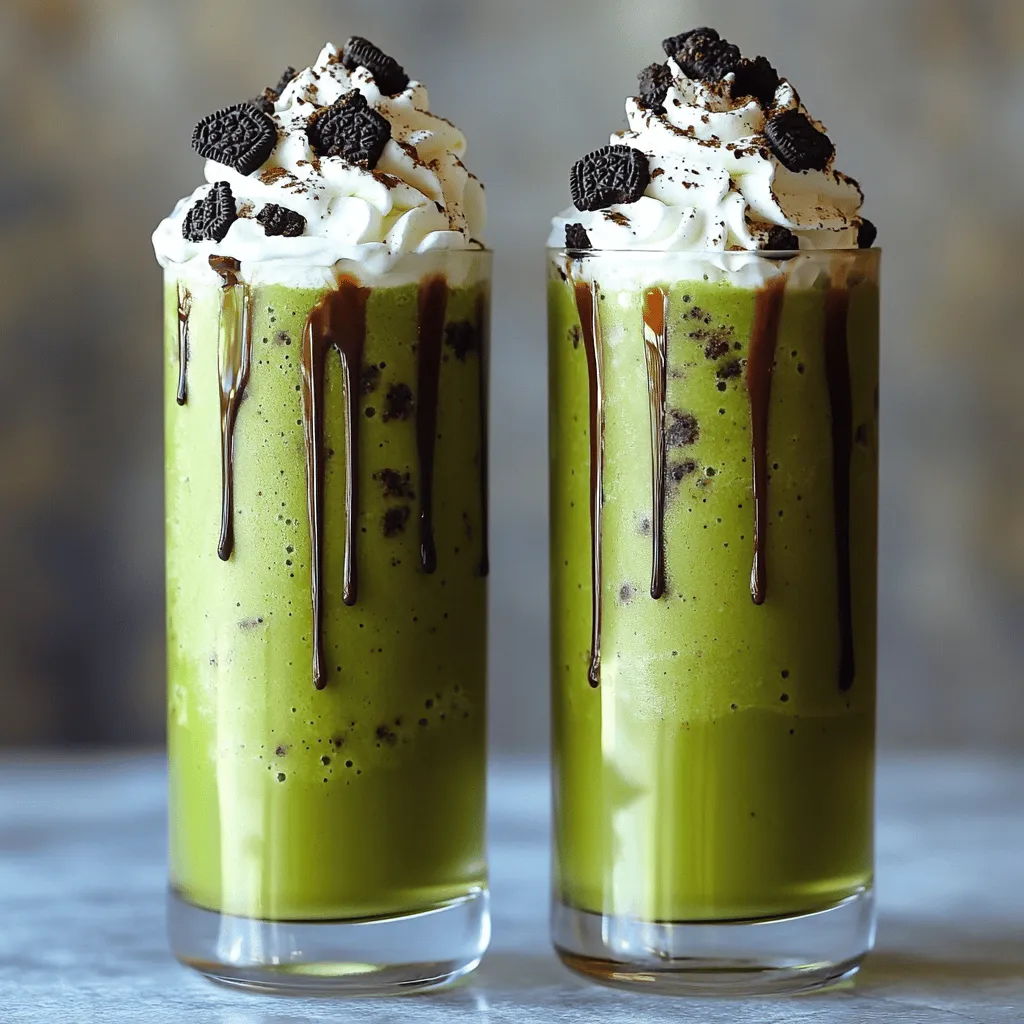 The Cookies & Cream Matcha Frappe has a fun mix of flavors. To make it, you need simple ingredients. Here’s a quick list of what you will need: