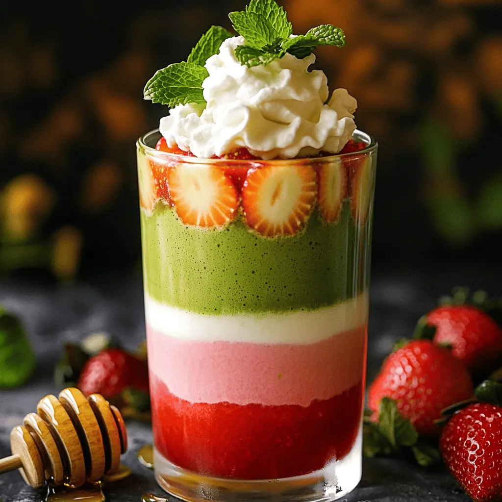 To make a great strawberry matcha latte, you need fresh ingredients. The main ones are strawberries, matcha powder, and milk. Let’s look at each one in detail.