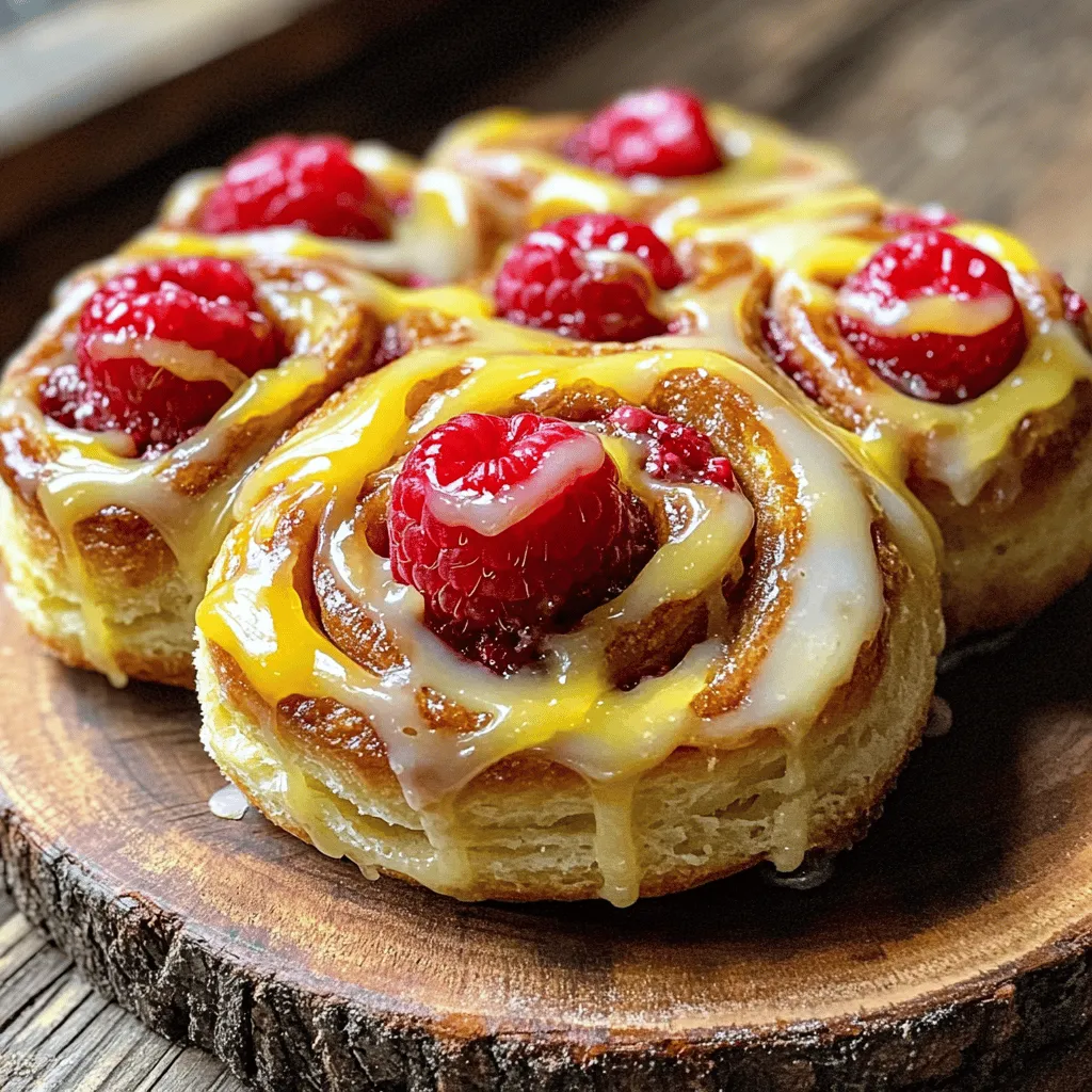 Raspberry Cinnamon Rolls with Lemon Glaze Recipe