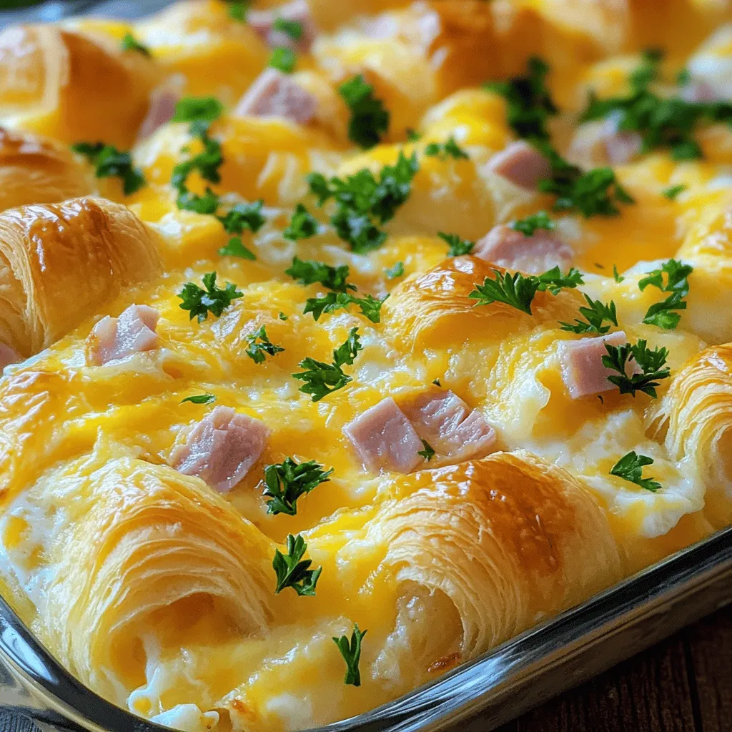 Ham and Cheese Croissant Casserole Easy Family Dish