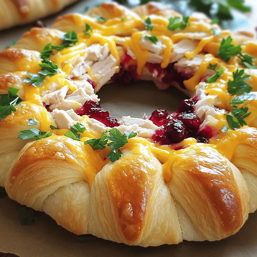 To make your Savory Turkey and Cranberry Crescent Ring, you need some key ingredients. Here’s what you will need: