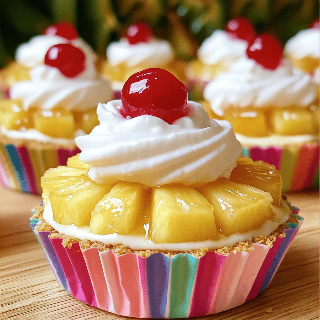 To make these mini pineapple upside-down cheesecakes, you’ll need a few simple ingredients. Here’s the list: