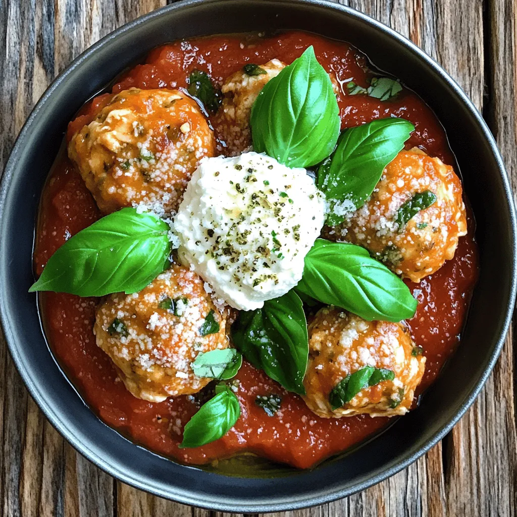 Juicy Italian Chicken Meatballs with Creamy Ricotta