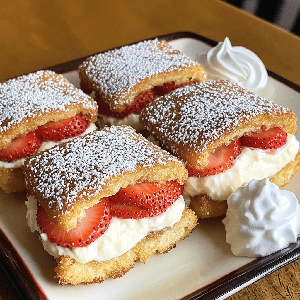 To make Fried Strawberry Cheesecake Sandwiches, you