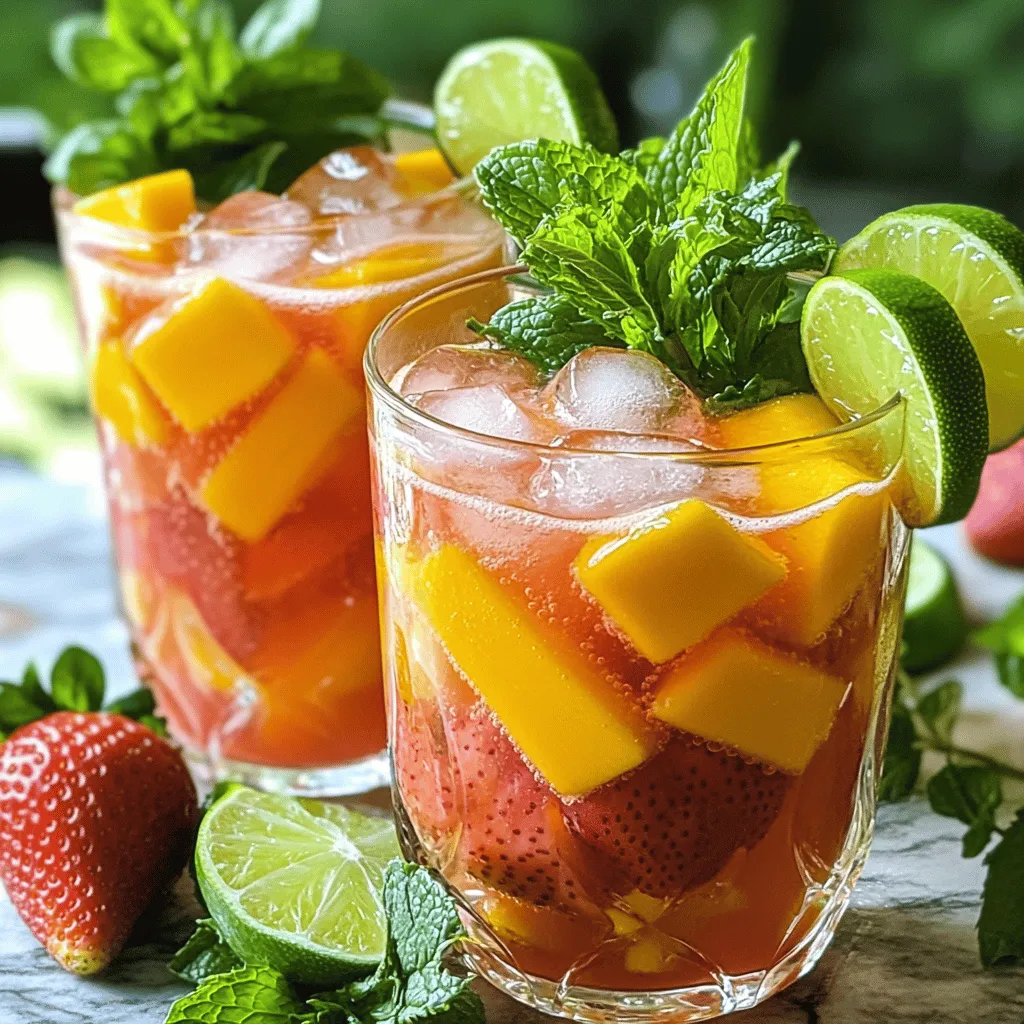 To make strawberry mango agua fresca, you need some fresh ingredients. Here’s what you’ll need: - 2 cups fresh strawberries, hulled and sliced - 1 large ripe mango, peeled and diced - 4 cups cold water - 2 tablespoons fresh lime juice - 2-4 tablespoons agave syrup (to taste) - Ice cubes
