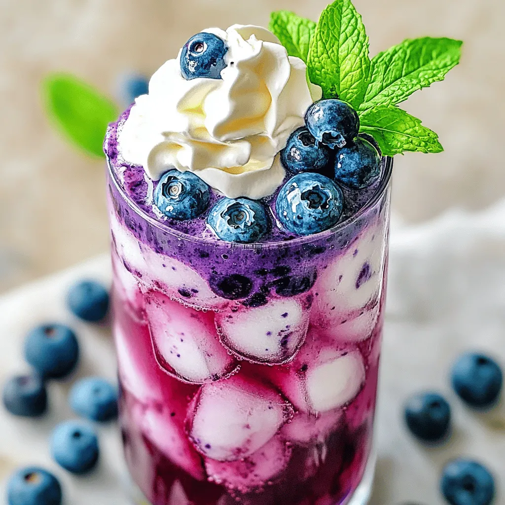Sugar Free Blueberry Italian Cream Soda Refreshment