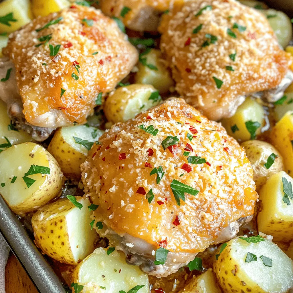 The key to a great dish starts with the right ingredients. For this garlic parmesan chicken, you need simple items that pack a punch. First, grab four boneless, skinless chicken thighs. They are juicy and cook perfectly in one pan.