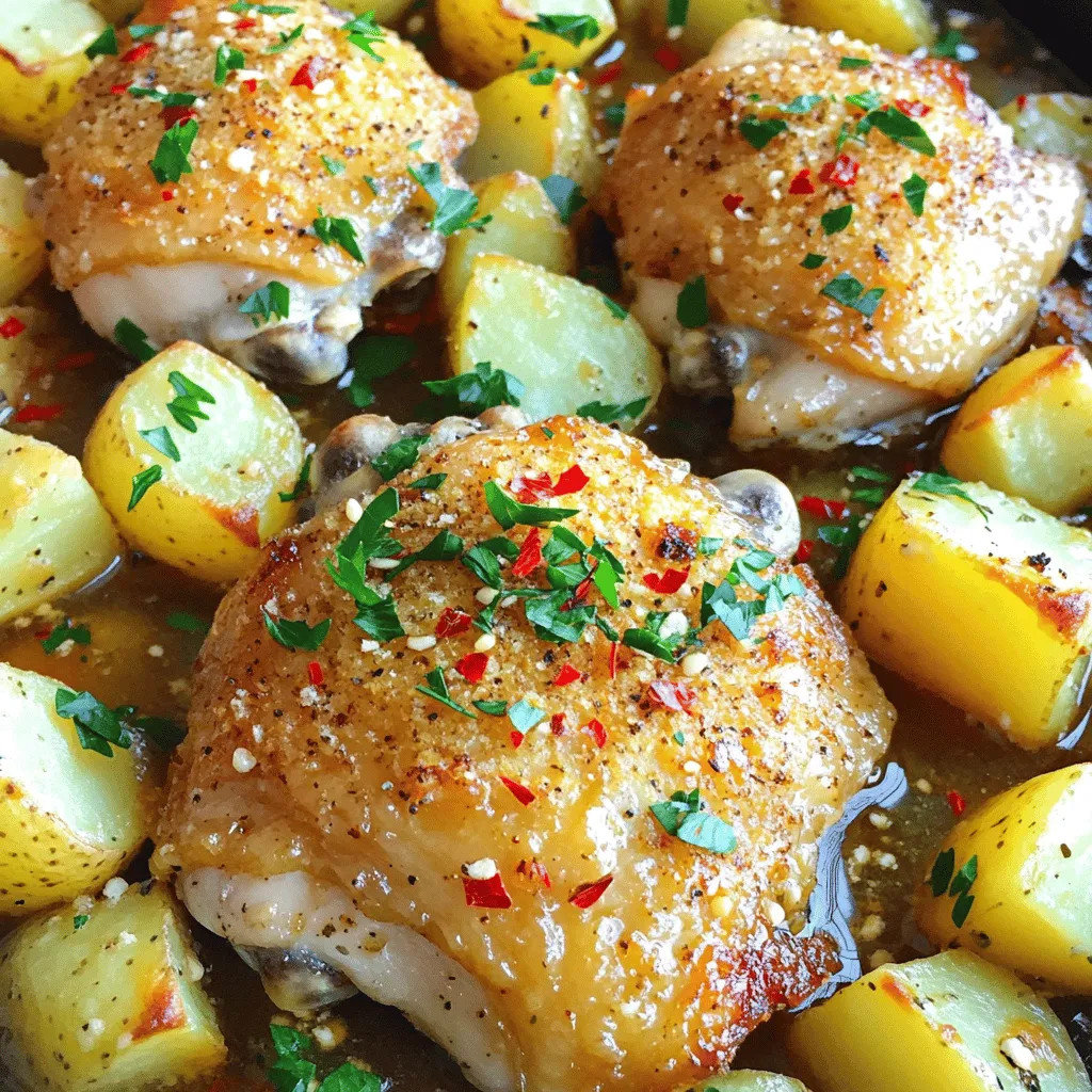 One-Pan Garlic Parmesan Chicken and Potatoes Delight