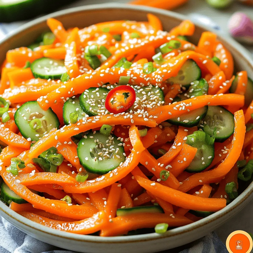 To make a tasty Korean carrot salad, you need fresh and bright ingredients. Here’s what you’ll need: