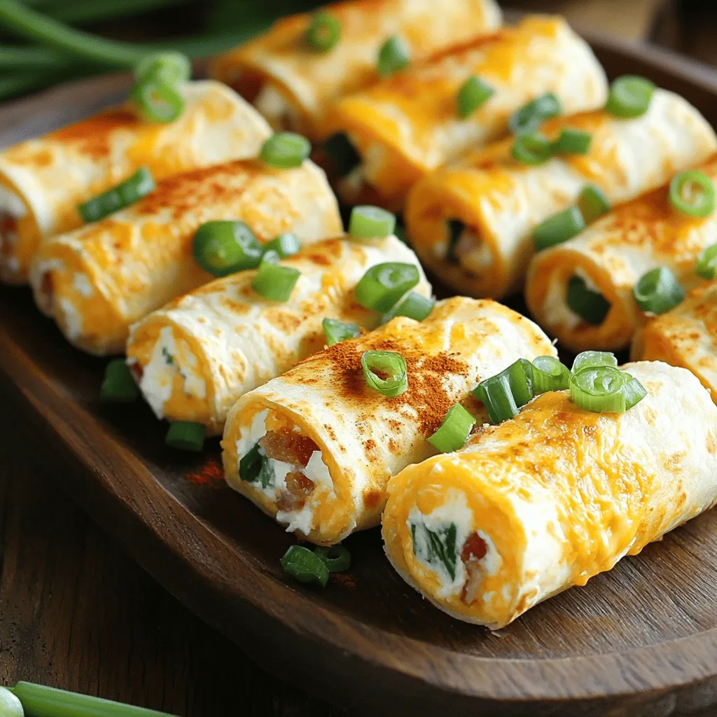 - 6 large flour tortillas - 1 cup cream cheese, softened - 1 cup shredded cheddar cheese - 8 strips of crispy bacon, crumbled - ¼ cup green onions, finely chopped - ½ teaspoon garlic powder - ½ teaspoon black pepper - ½ teaspoon smoked paprika (optional)