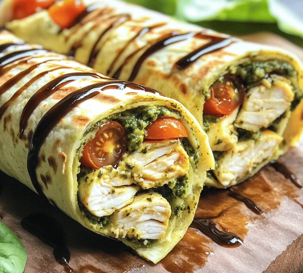 Savory Chicken Pesto Wraps are a delightful and flavorful dish that has gained popularity for its versatility and ease of preparation. Perfect for lunch, dinner, or even a quick snack, these wraps combine succulent chicken breast with aromatic pesto, fresh vegetables, and creamy mozzarella, all wrapped in a wholesome whole wheat tortilla. Whether you’re planning a meal for busy weekdays or a casual weekend gathering, these wraps are sure to impress.