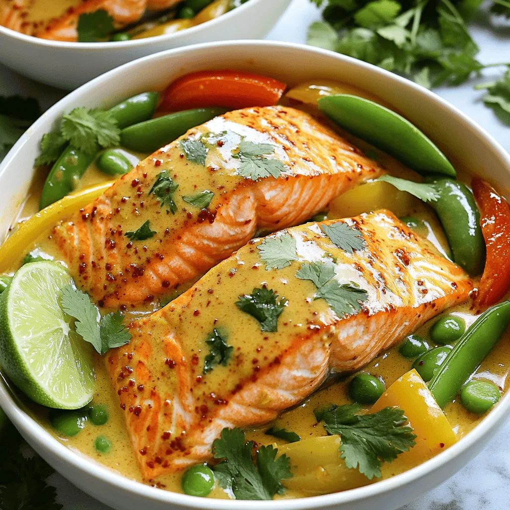 To make coconut curry salmon with garlic butter, you need fresh and vibrant ingredients. Here’s a list of what you’ll need: