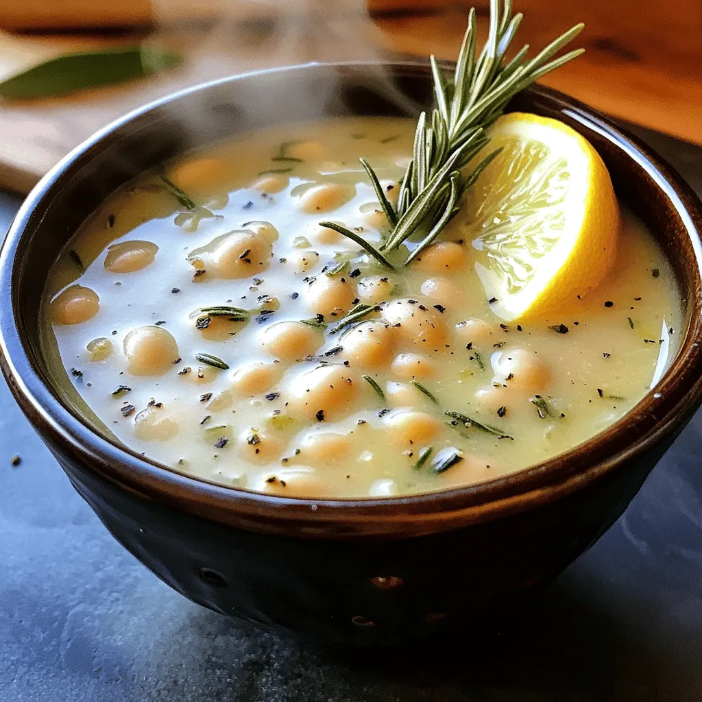 To make lemon rosemary white bean soup, you need simple, fresh ingredients. The main star is white beans. I often use cannellini or navy beans. They are creamy and hold up well in soup. You will also need one medium onion, three cloves of garlic, and two tablespoons of olive oil. These add a great base flavor.