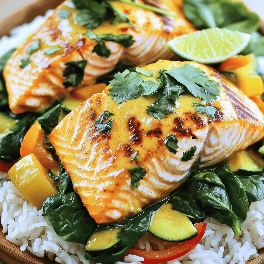 Caribbean-Style Coconut Curry Salmon Flavorful Delight