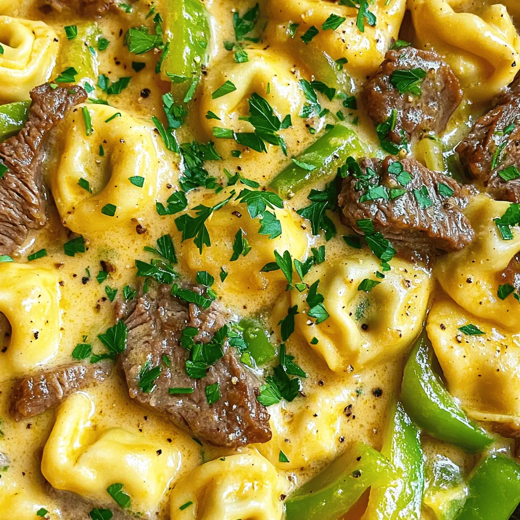 The key to a great cheesesteak tortellini recipe lies in choosing fresh and flavorful ingredients. You will need 12 ounces of cheese tortellini. You can use fresh or frozen tortellini, but fresh offers a nice bite. Next, you need 1 cup of thinly sliced beef, like ribeye or flank steak. This beef adds depth to your dish.