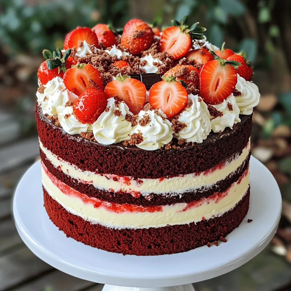 Red Velvet Strawberry Cheesecake Delight Rich Dessert