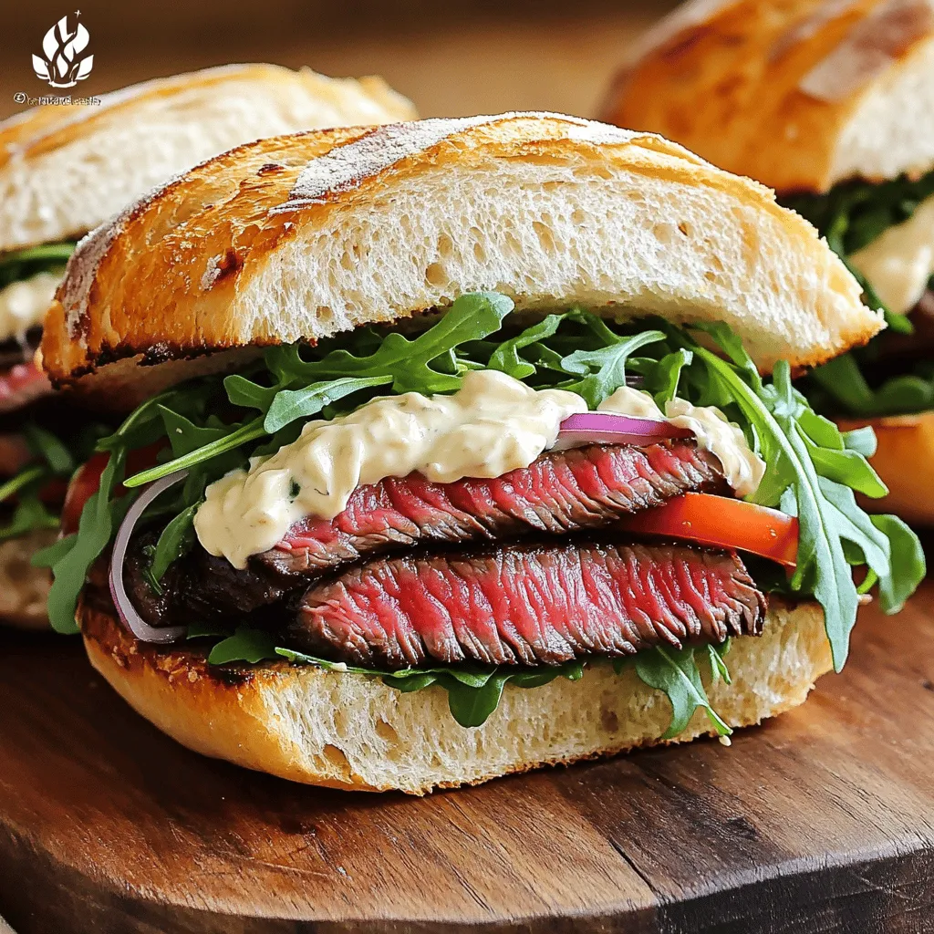 Savory Steak Sandwich with Garlic Aioli Delight