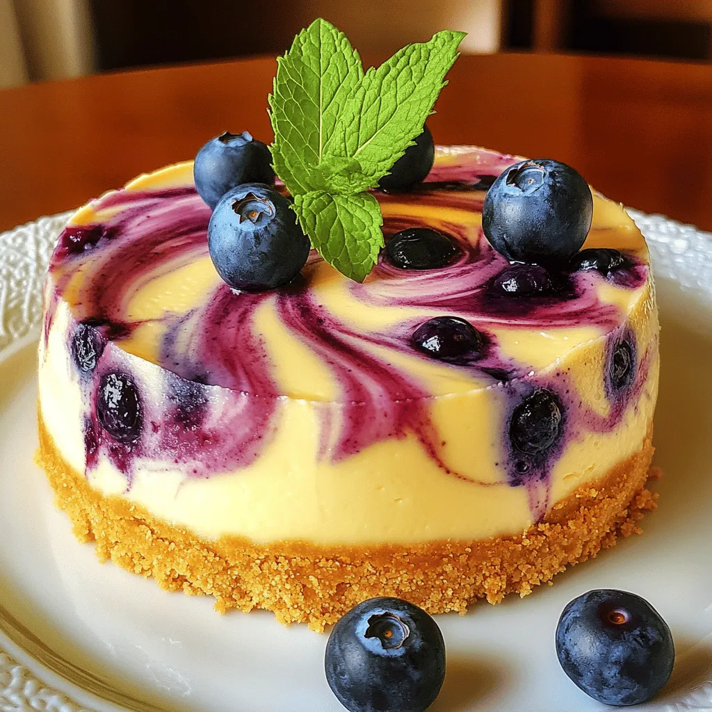 For a delicious blueberry swirl cheesecake, gather these main ingredients: - 1 ½ cups graham cracker crumbs - ½ cup unsalted butter, melted - 2 cups cream cheese, softened - 1 cup granulated sugar - 1 teaspoon vanilla extract - 3 large eggs - 1 cup sour cream - 1 ½ cups fresh blueberries (or frozen) - 2 tablespoons cornstarch - 1 tablespoon lemon juice - ¼ teaspoon salt