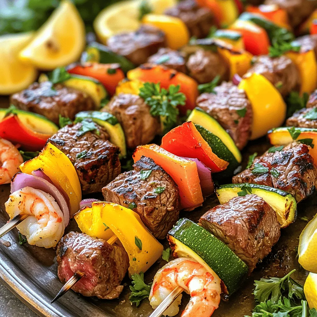 Grilled Steak &#038; Shrimp Kabobs Flavorful and Easy Meal