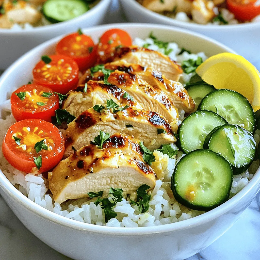 Savory Chicken &#038; Rice Bowls with Garlic Sauce Recipe
