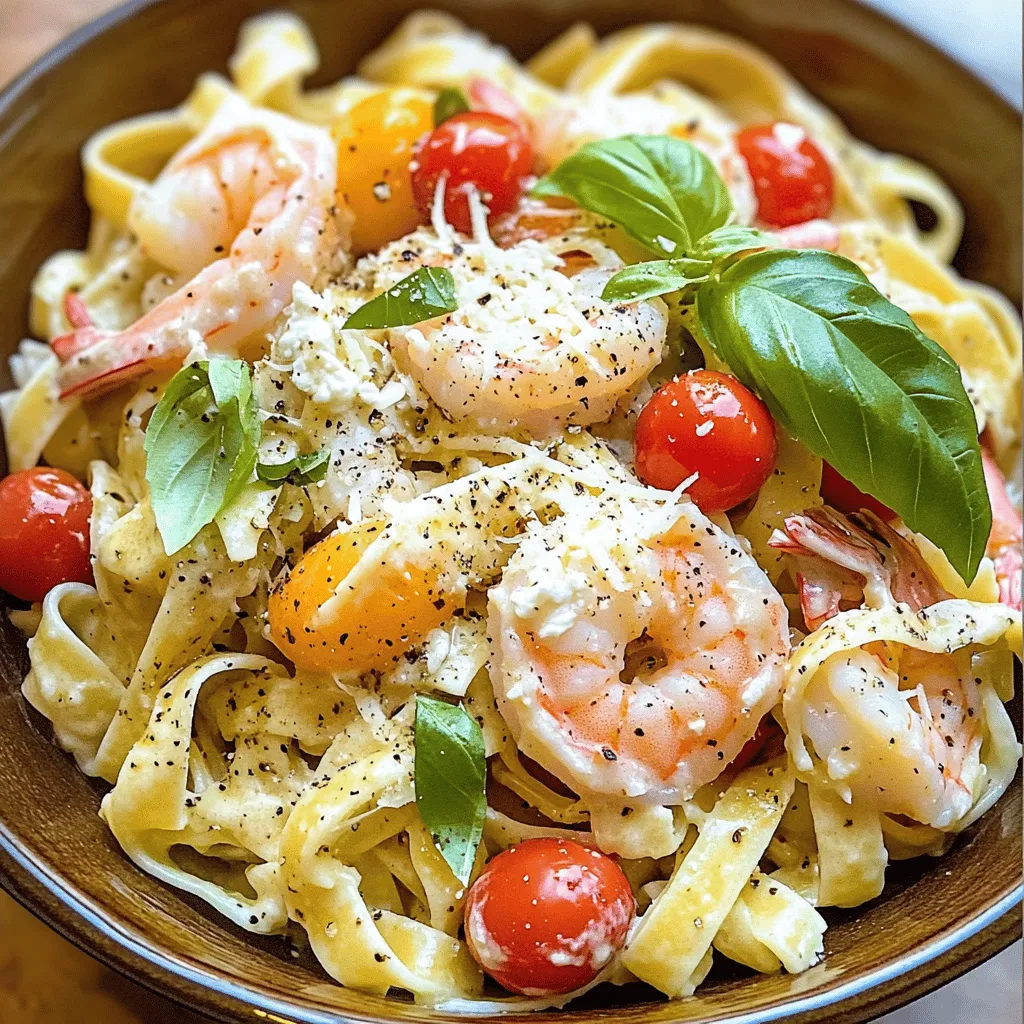 Creamy Mozzarella Shrimp Pasta Simple and Tasty Meal