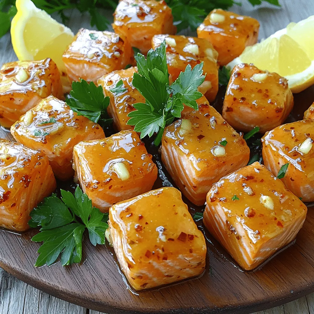 Honey Butter Garlic Glazed Salmon Bites Tasty Delight