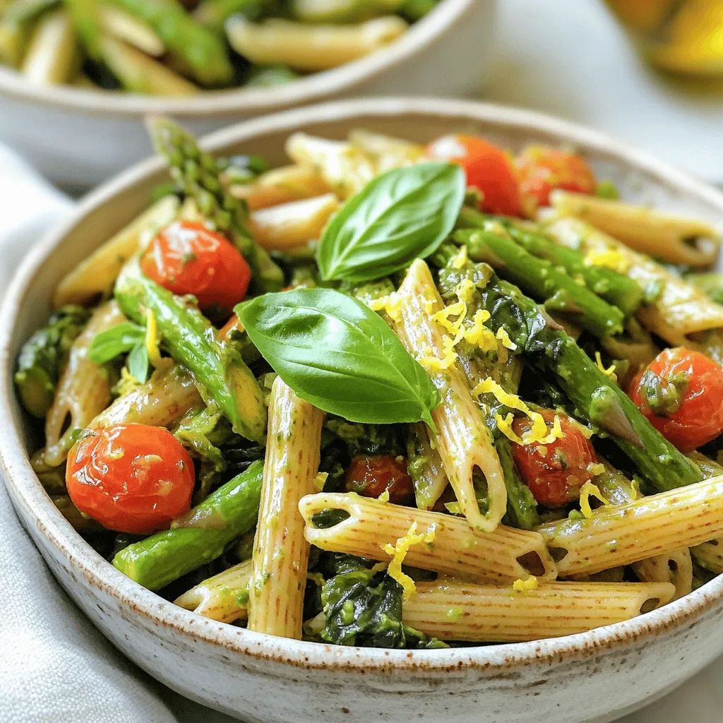 Pasta with Spinach and Asparagus Simple and Tasty Dish