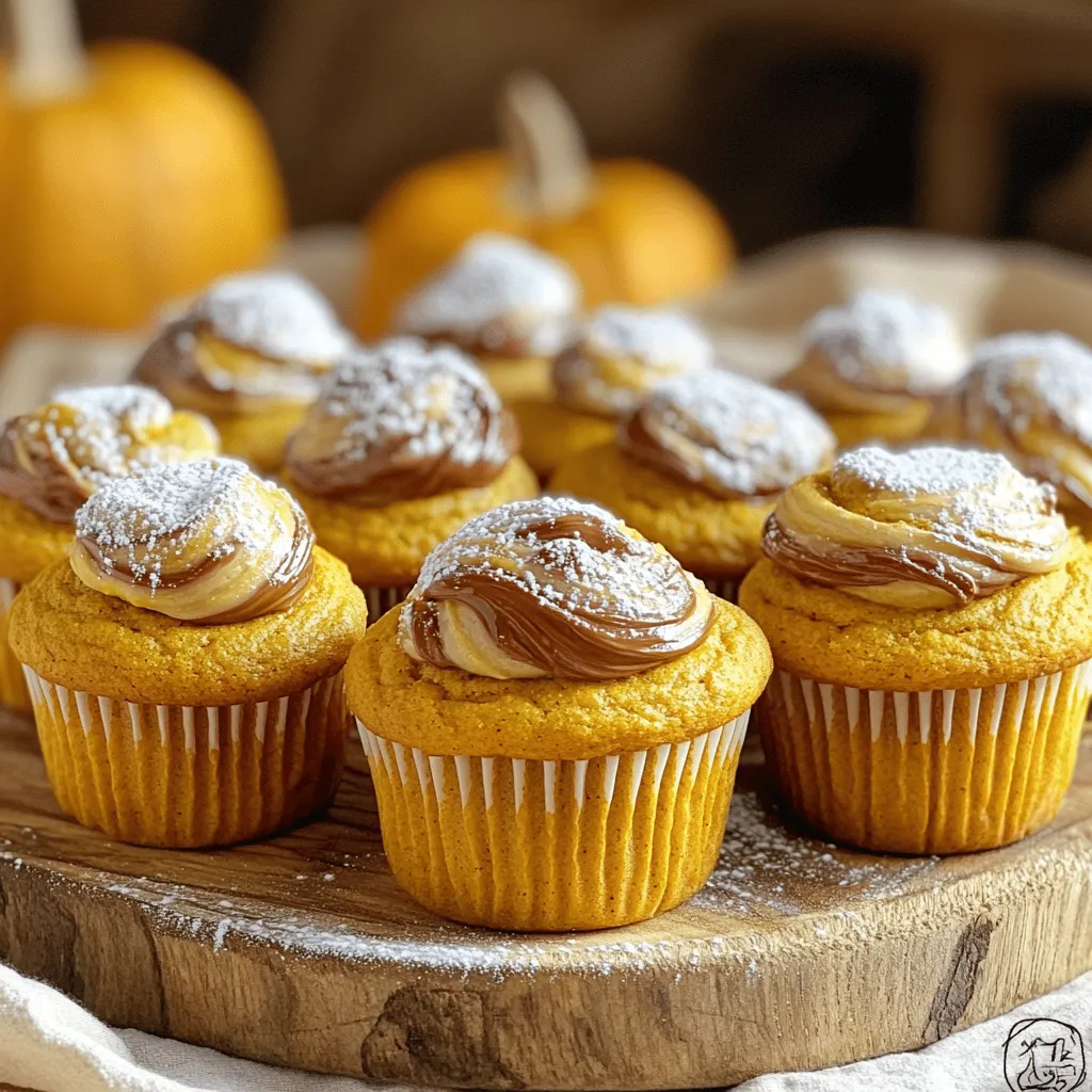 Swirled Nutella Pumpkin Muffins Rich and Flavorful Treat