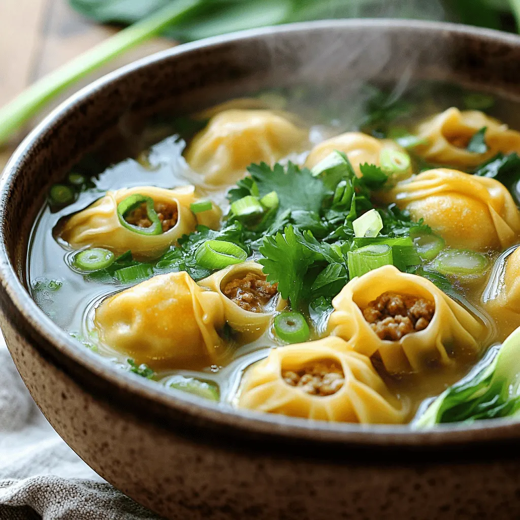 To make a great wonton soup, you need fresh ingredients. The key components are wontons and broth. Let