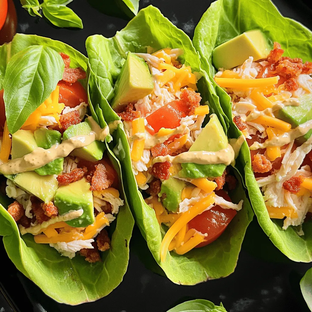 Chicken Club Lettuce Wraps Savory and Healthy Meal