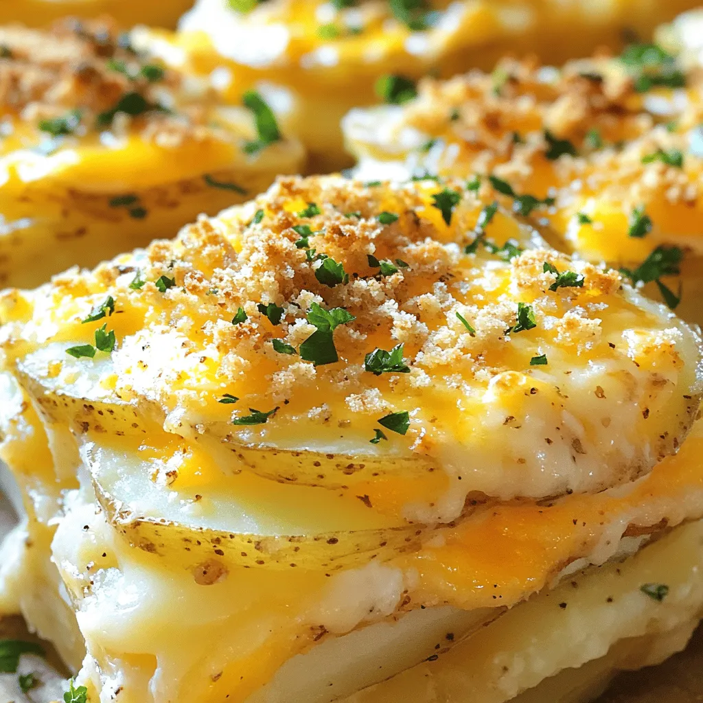 To make creamy garlic herb au gratin potatoes, you will need: