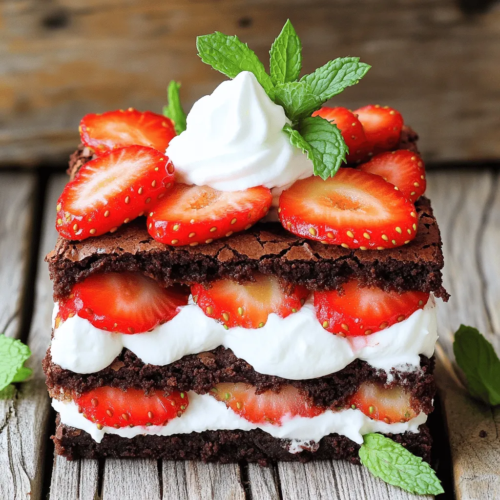 Brownie Strawberry Shortcake Delightful Dessert Treat