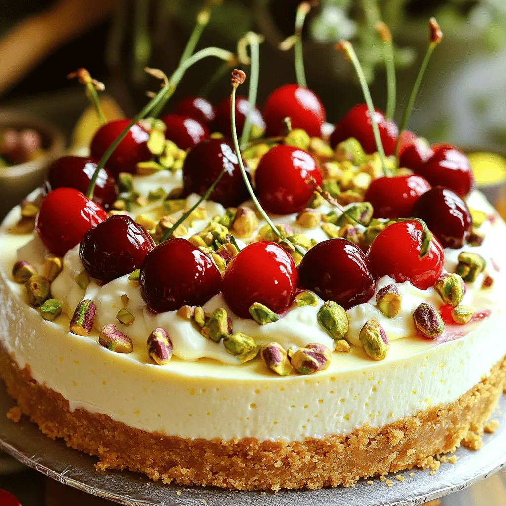 Luscious Lemon-Lime Cherry Pistachio Cheesecake Treat